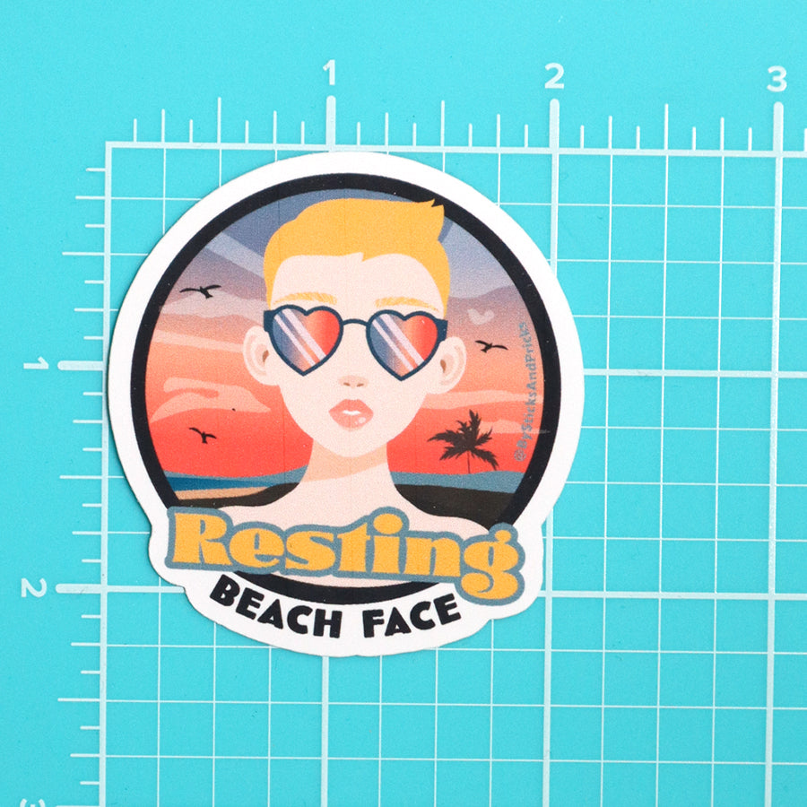 RESTING BEACH FACE - LIGHT SKIN TONE STICKER