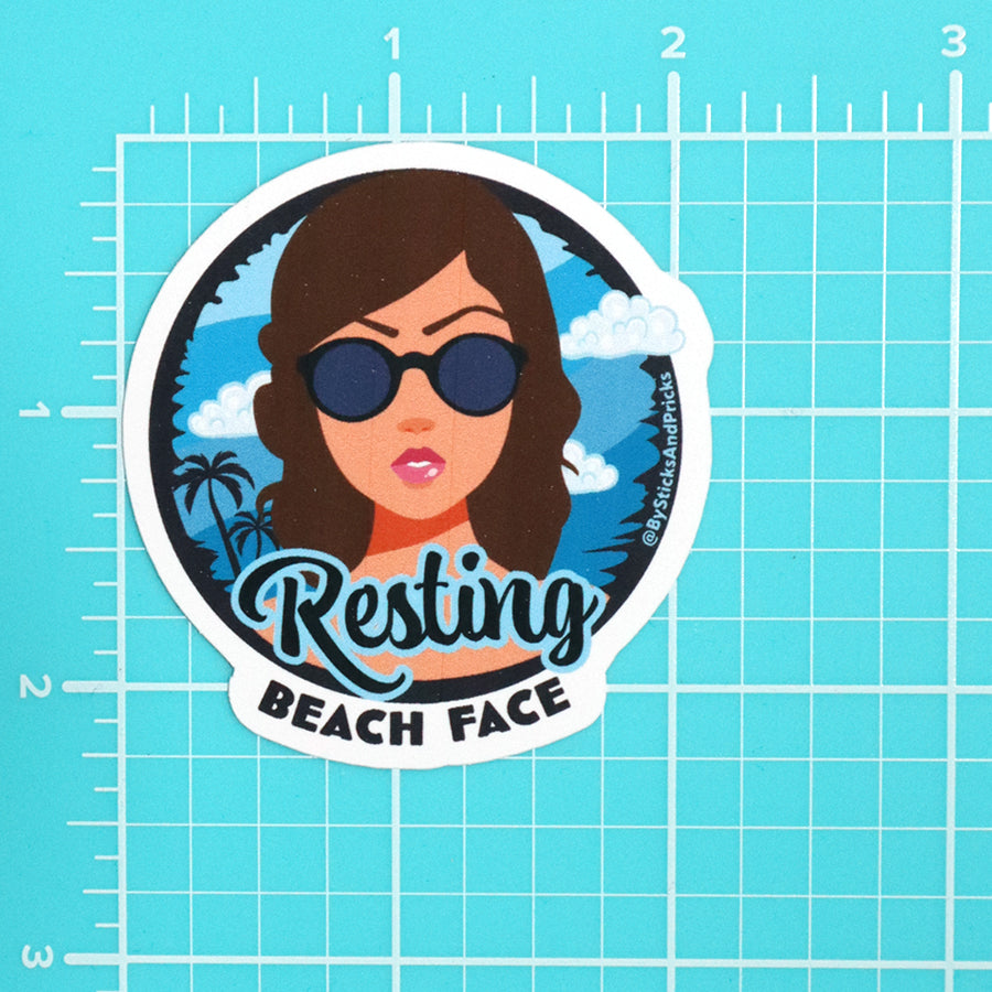 RESTING BEACH FACE - MEDIUM SKIN TONE STICKER