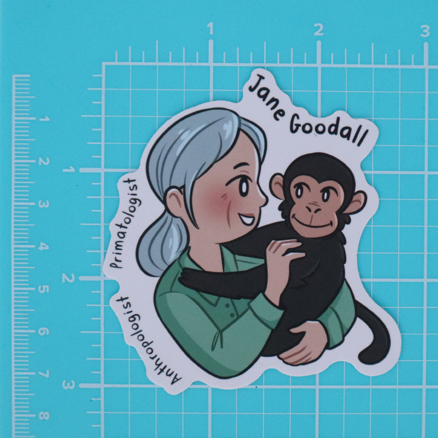 WOMEN IN SCIENCE JANE GOODALL - ANTHROPOLOGIST, PRIMATOLOGIST STICKER