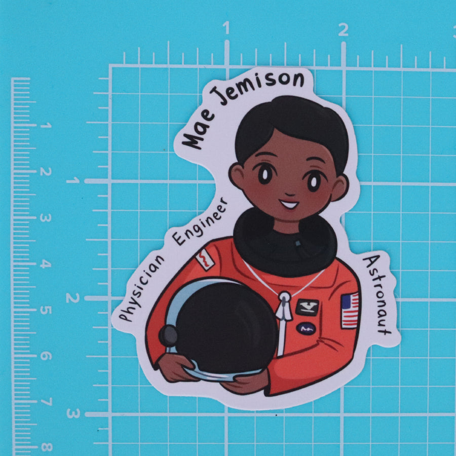 WOMEN IN SCIENCE MAE JEMISON - PHYSICIAN, ENGINEER, ASTRONAUT STICKER