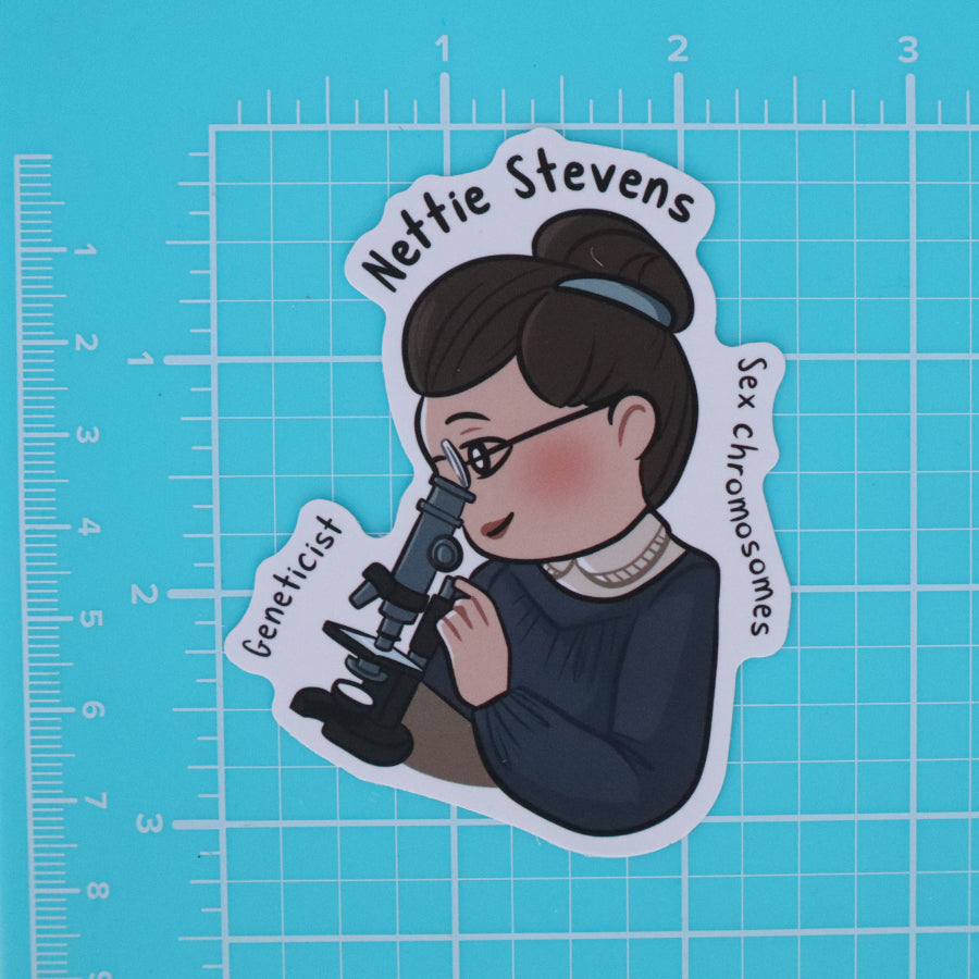WOMEN IN SCIENCE NETTIE STEVENS - GENETICIST, SEX CHROMOSOMES STICKER