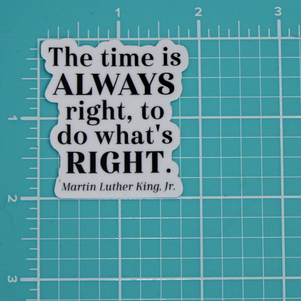 THE TIME IS ALWAYS RIGHT, TO DO WHAT'S RIGHT - MLK STICKER