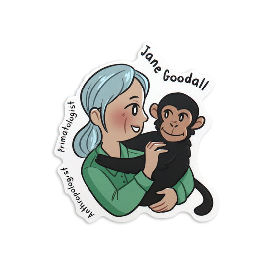 WOMEN IN SCIENCE JANE GOODALL - ANTHROPOLOGIST, PRIMATOLOGIST STICKER